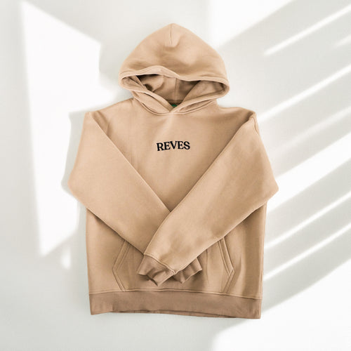 Oversized Statement Hoodie - Coastal Beige